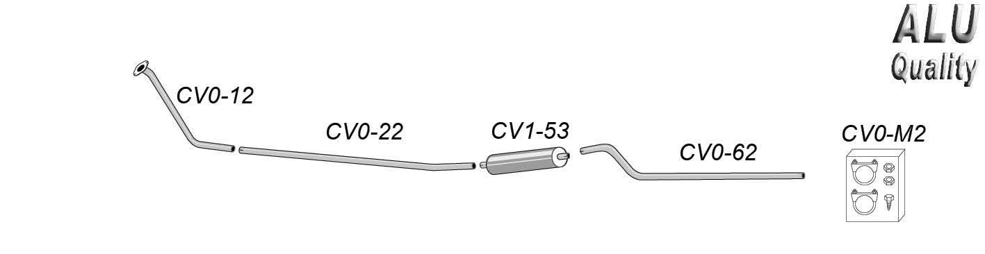 Avgassystem Duett B16 1957-1961